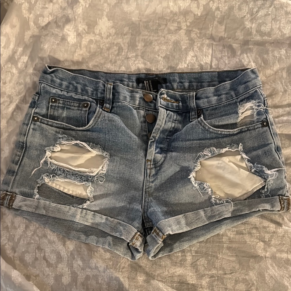 Distressed Denim Women Short Shorts